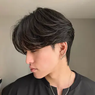 パーマ メンズ GO TODAY シェアサロン原宿 Verno所属・センターパート特化/ メンズカット/ヒロキのヘアスタイル