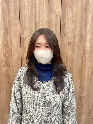 セミロング ボブ/レイヤー/ 縮毛矯正/オオバコのヘアスタイル