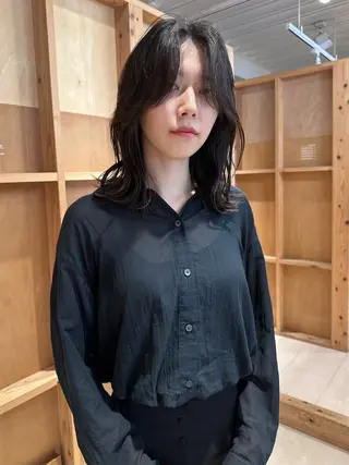 セミロング 韓国ヘア/ワンホン ちひろのヘアスタイル