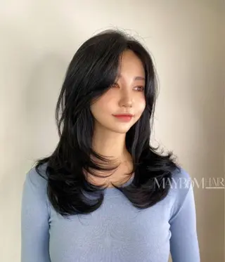 セミロング カラー 縮毛矯正×髪質改善 小笠原大樹のヘアスタイル