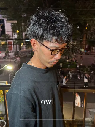 ショート パーマ ヘアアレンジ メンズ メンズ専門 美容師✨ アメ村 堀江颯瑛のヘアスタイル