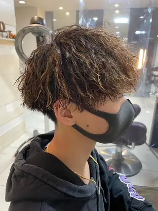 ショート カラー パーマ メンズ SHUN メンズパーマのヘアスタイル