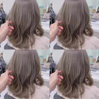 ミディアム カラー 柔らかbeige モトキのヘアスタイル