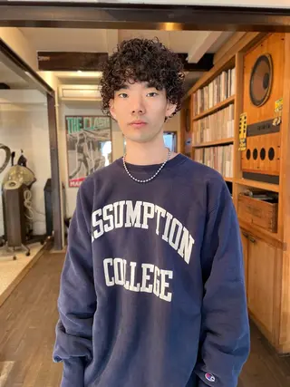 ショート パーマ メンズ 篠江 廉のヘアスタイル