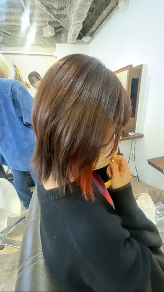 ミディアム ウルフカット/ボブ りなのヘアスタイル