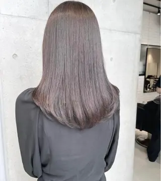 ミディアム カラー パーマ ヘアアレンジ 透明感/オリーブ/ グレージュ/YUKAのヘアスタイル