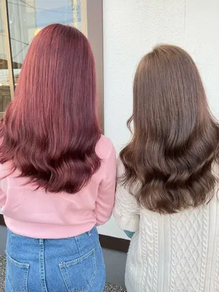 セミロング カラー 松本 菜那のヘアスタイル