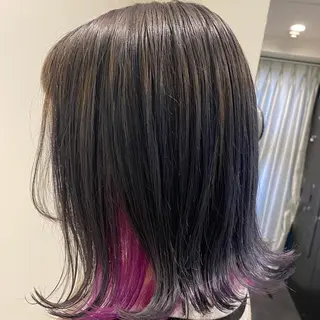 ミディアム カラー ハイライト/ブリーチ バレイヤージュ関佳祐のヘアスタイル