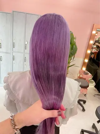 ロング カラー 韓国ヘア特化💍 tiam💍ブリーチのヘアスタイル