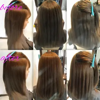 セミロング パーマ ブリーチ縮毛矯正/ デサキ ショウヘイのヘアスタイル