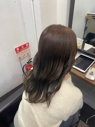 セミロング カラー ヘアアレンジ 🍒ᩚ名駅/艶髪 縮毛矯正/あゆ🍒ᩚのヘアスタイル