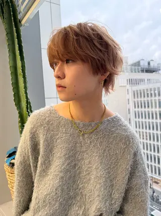 ショート カラー ハイトーンレイヤー 🥇稲垣颯太のヘアスタイル