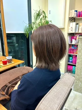 ミディアム カラー 桜木町2分/くびれ /ボブ/ナチュラルのヘアスタイル