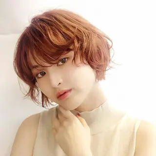 ショート カラー パーマ 星 沙織のヘアスタイル