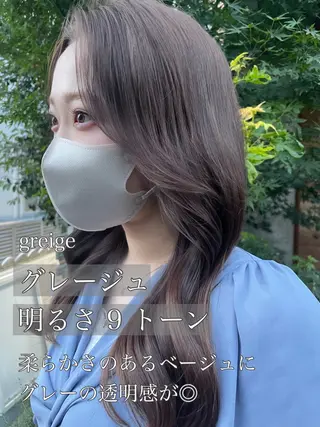 ロング カラー 顔周りカット× 髪質改善【リョウ】のヘアスタイル