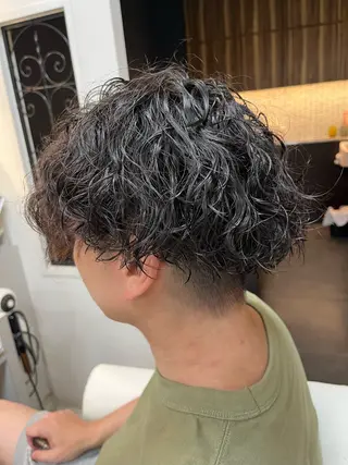 ミディアム パーマ メンズ 奥野 理香子のヘアスタイル