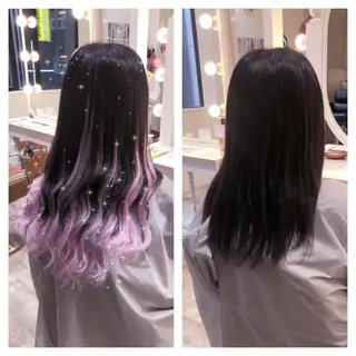ロング ミユ🎀エクステ 🎨デザインカラーのヘアスタイル