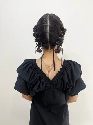 ミディアム ヘアアレンジ ヘアセットサロン /上坪愛美のヘアスタイル