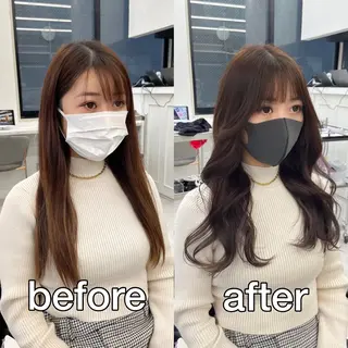 セミロング カラー パーマ ヘアアレンジ 韓国ヘア×2way 🇰🇷和知拓郎のヘアスタイル