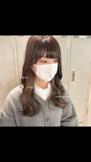 ロング カラー パーマ ヘアアレンジ メンズ キッズ ネイル マツエク・マツパ アイブロウ 透明感カラー・レイヤ ー🎀amika🎀のヘアスタイル