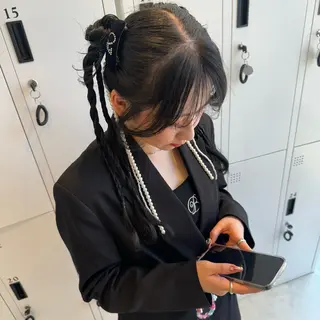 ロング ヘアアレンジ 透明感カラー✨艶髪 制作🌱山根あゆみのヘアスタイル