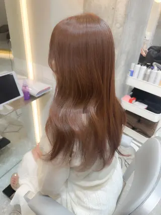 ミディアム カラー 新宿/韓国風レイヤー 髪質改善/渋谷直樹のヘアスタイル