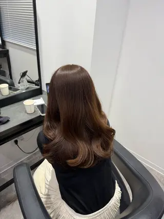 セミロング カラー ヘアアレンジ 💗横浜美容室 💗HARUNAのヘアスタイル