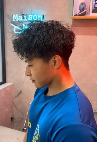 ショート パーマ メンズ 長谷川 湧のヘアスタイル