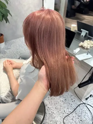 ミディアム rina／ベージュ ワンホン/韓国ヘアのヘアスタイル