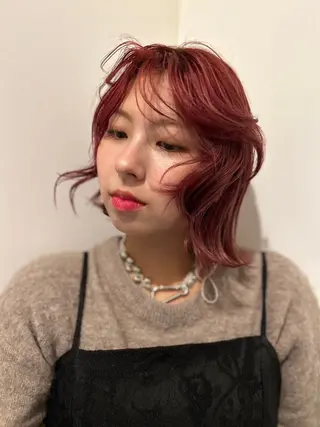ミディアム カラー ヘアアレンジ 🎀suzuna 透明感colorのヘアスタイル