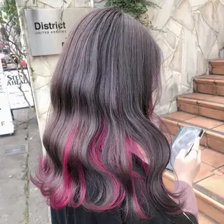 セミロング カラー 💎yuto💎 ハイトーン/韓国ヘアのヘアスタイル