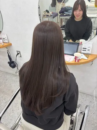 セミロング リン🔔ボブ cut ベージュカラー🤎のヘアスタイル