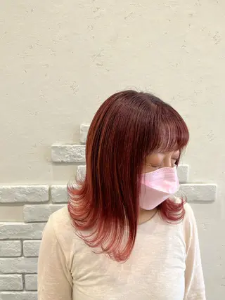 セミロング 太白区白髪ぼかし/ ボブカット/千葉達人のヘアスタイル