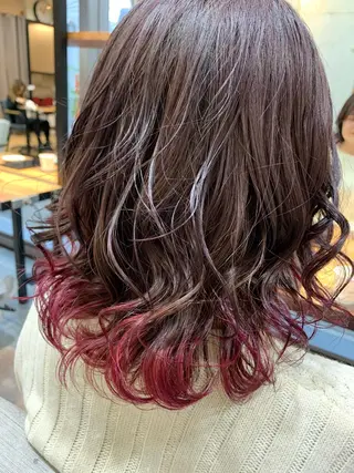 ミディアム カラー 天野 開のヘアスタイル