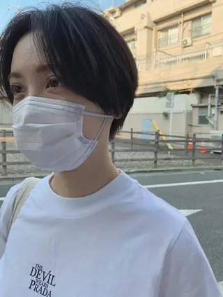 ショート カラー パーマ ヘアアレンジ メンズ パーマ/透明感カラー /ボブ/吉田一生のヘアスタイル