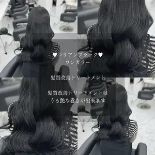 ロング カラー ブリーチなしカラー I 髪質改善Ⅰたつやのヘアスタイル