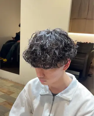 メンズ 波巻きスパイラル/ メンズパーマ/ゆうひのヘアスタイル