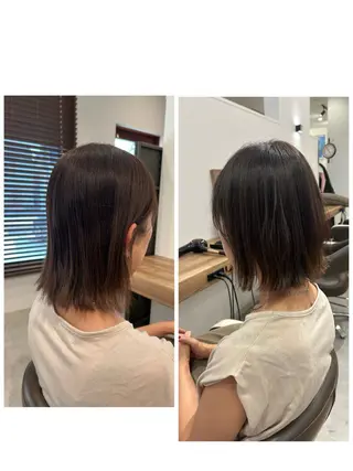 ミディアム カラー no4ナチュラル戸祭所属・山越 美裕樹のヘアスタイル