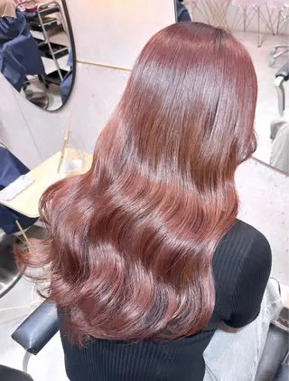 セミロング Loom.by Sea【新宿】所属・暖色カラー/新宿/韓 国風レイヤー鮫島志穂のヘアスタイル