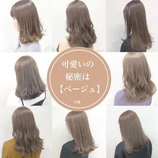 ミディアム カラー レイヤーカット 透明感カラーのヘアスタイル