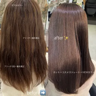 セミロング VIEW Tokyo所属・🎀ミディアムボブ/ 縮毛矯正/ひかりのヘアスタイル