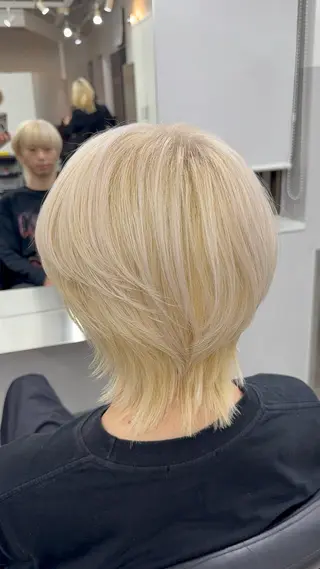 ショート カラー ヘアアレンジ ⭐️柏木皇気ブリーチ ムラ修正/他店直しのヘアスタイル