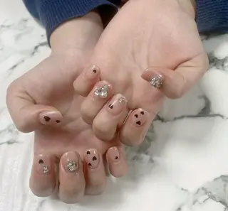 ロング カラー ネイル Q Free nailsのネイルデザイン