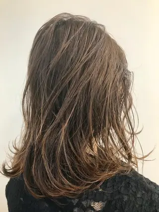 ミディアム カラー パーマ ヘアアレンジ メンズ キッズ ネイル マツエク・マツパ Lien 深井店のヘアスタイル