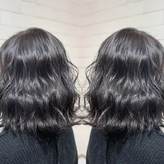 ミディアム カラー ヘアアレンジ 髪質改善×ハイトーン 中田啄也のヘアスタイル