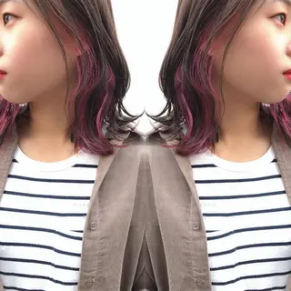 ミディアム カラー ヘアアレンジ 竹内啓太 ボブのヘアスタイル