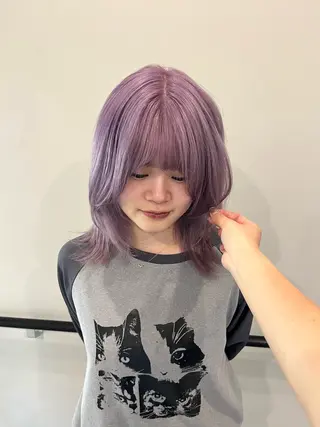 ミディアム 韓国レイヤーカット/ ハイトーン/マアヤのヘアスタイル