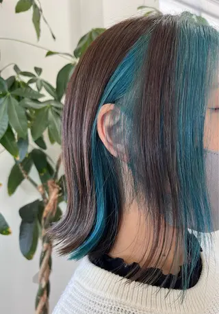 ミディアム カラー 富永 美玖のヘアスタイル