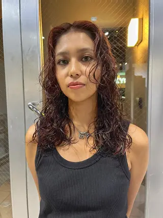 ミディアム ハイトーンNo.1✨ パーマ✨イマイタツヤのヘアスタイル