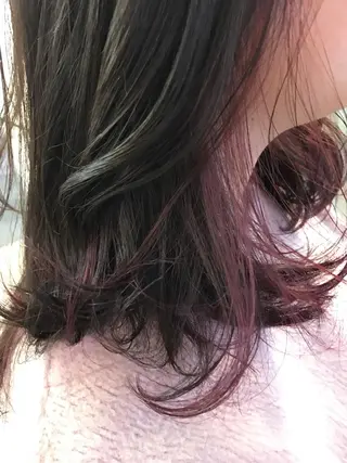 カラー pole/apartment所属・💓パーマ，💗 レイヤーカットのヘアスタイル